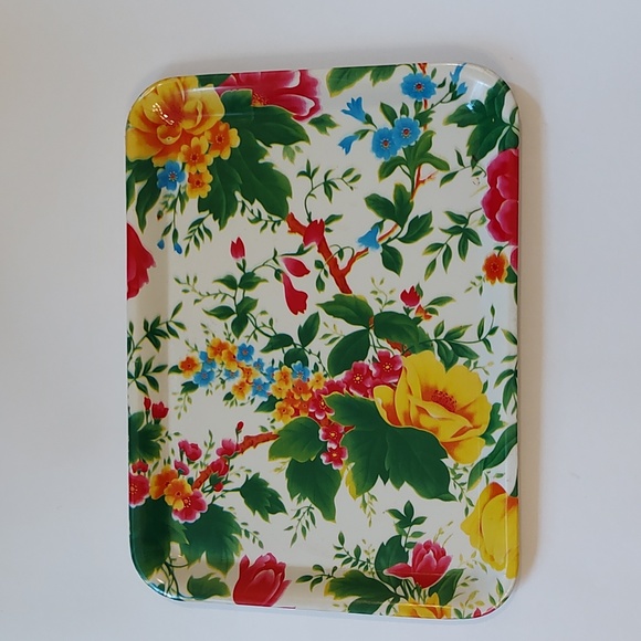 Vtg 2 Floral trays, plastic - Picture 4 of 7